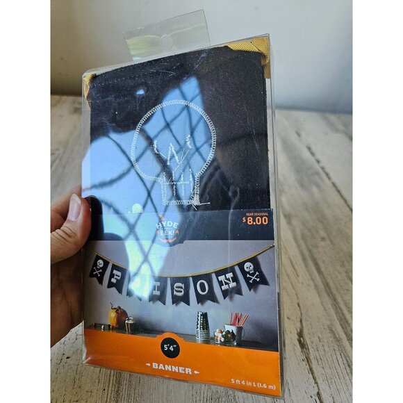 Hyde eek poison banner Halloween prop skull crossbone black party unique 5 ft ne - Picture 3 of 7